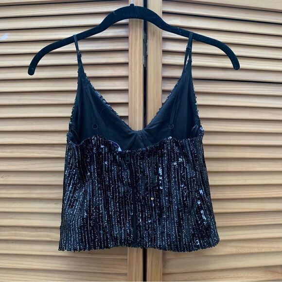 Zara Sequin Crop Tank Top Medium - Picture 5 of 5